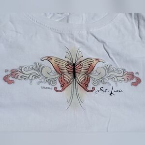 Del Sol ladies sun changing butterfly t-shirt 🦋  sz L  White